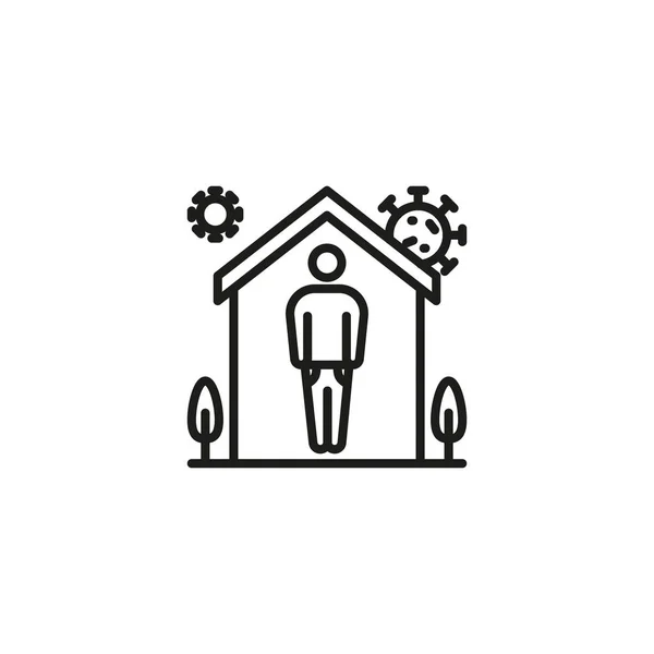 Rimani Casa Icona Vettore Logotipo — Vettoriale Stock