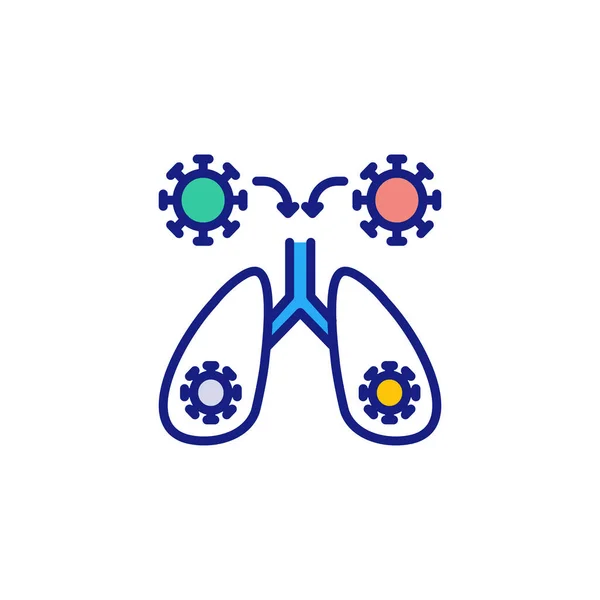 Coronavirus Στο Εικονίδιο Των Πνευμόνων Διάνυσμα Λογότυπο — Διανυσματικό Αρχείο