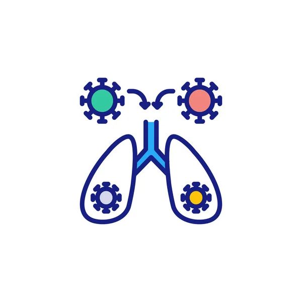 Coronavirus Icono Pulmones Vector Logotipo — Vector de stock