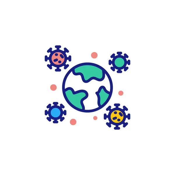 Coronavirus Ícone Pandêmico Vetor Logotipo — Vetor de Stock