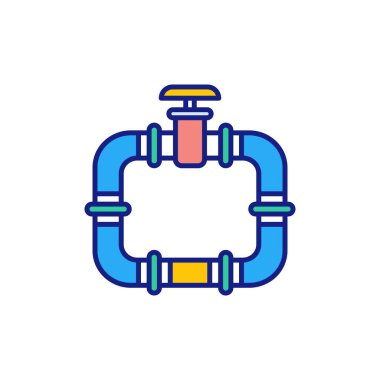 Gaz Boruları simgesi vektörde. Logotype