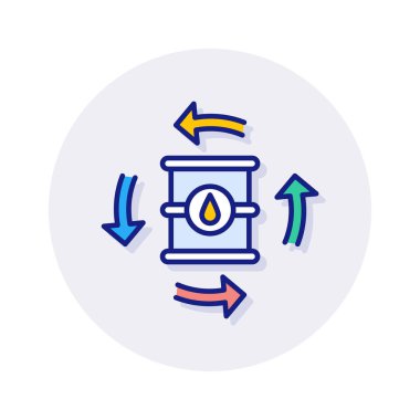 Yağ fiyatının simgesi vektörde. Logotype