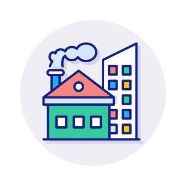 Vektör olarak fabrika simgesi. Logotype