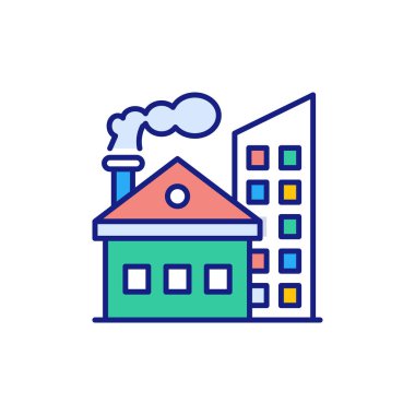 Vektör olarak fabrika simgesi. Logotype