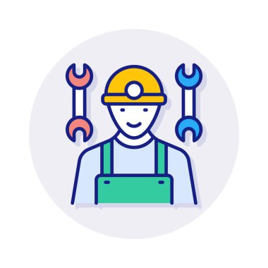 İşçi simgesi vektörde. Logotype