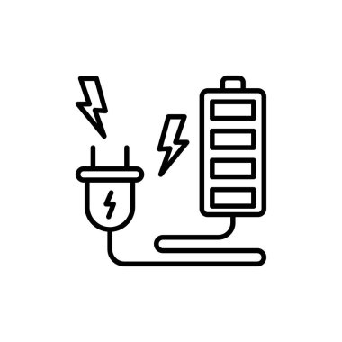 Batarya simgesi vektörde. Logotype