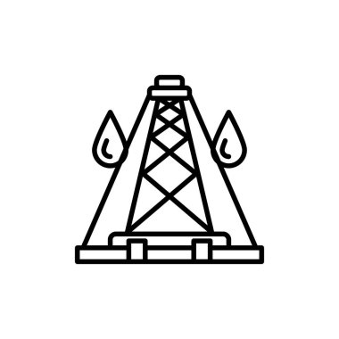 Rig simgesi vektör olarak sondaj yapılıyor. Logotype