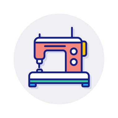 Makine simgesini vektörde dik. Logotype