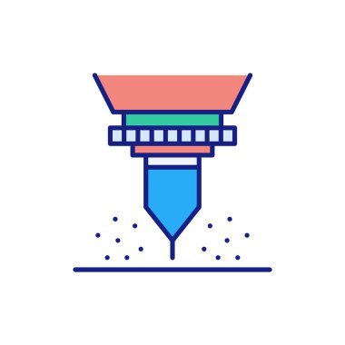 Lazer vektör kesme simgesi. Logotype
