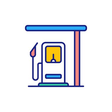 Benzin istasyonu simgesi vektörde. Logotype