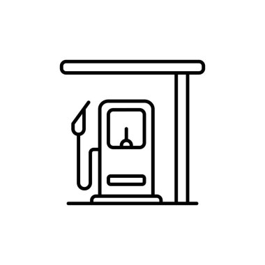 Benzin istasyonu simgesi vektörde. Logotype
