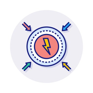 Güç Endüstrisi ikonu vektör olarak. Logotype