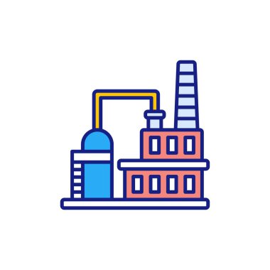 Fabrika Üretim ikonu vektör olarak. Logotype