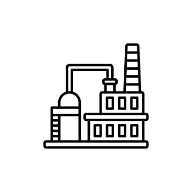 Fabrika Üretim ikonu vektör olarak. Logotype