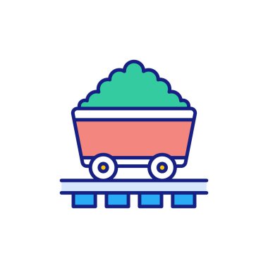 Vektör olarak Kömür Madenciliği ikonu. Logotype