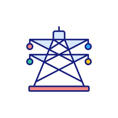 Elektrik Kulesi simgesi vektör. Logotype