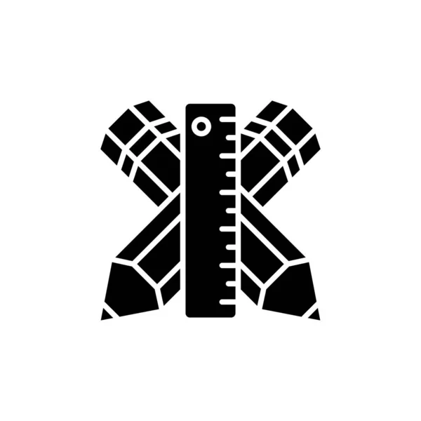 Vektör Olarak Kalem Cetvel Simgesi Logotype — Stok Vektör