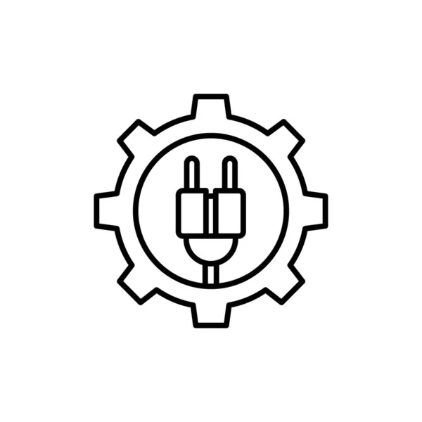 Power Plug Icono Vector Logotipo — Archivo Imágenes Vectoriales