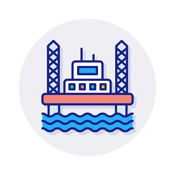 Offshore Platform Icon Vector — 스톡 벡터