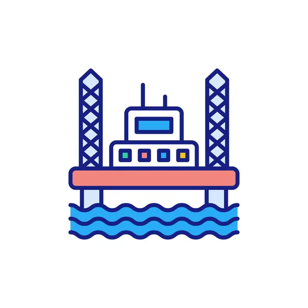 Icono Plataforma Offshore Vector Logotipo — Archivo Imágenes Vectoriales