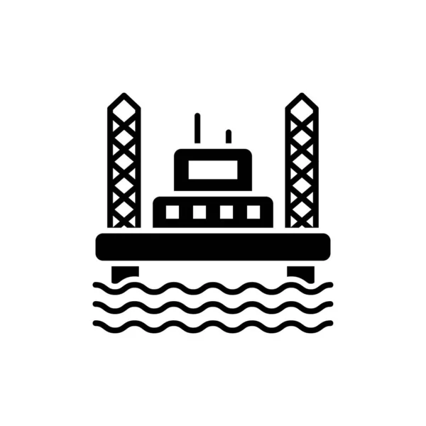 Ícone Plataforma Offshore Vetor Logotipo —  Vetores de Stock