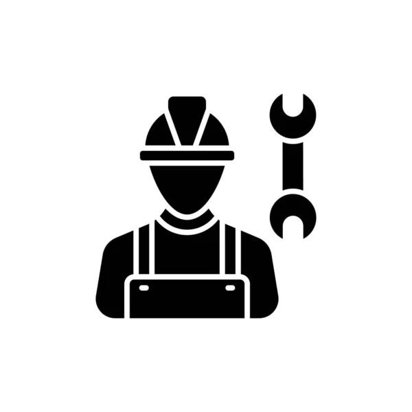 Εικονίδιο Εργάτη Βιομηχανίας Διάνυσμα Λογότυπο — Διανυσματικό Αρχείο