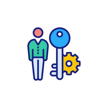 Vektör olarak anahtar kişi simgesi. Logotype