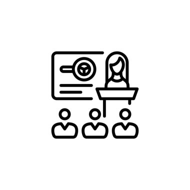 Vektör olarak sunum simgesi. Logotype