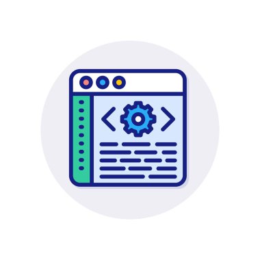 Vektör olarak Web Geliştirme simgesi. Logotype