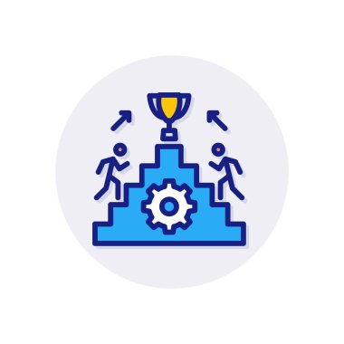 Vektörde başarılı bir kariyer simgesi. Logotype