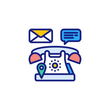 Vektör olarak temas simgesi. Logotype