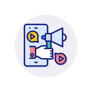 Vektör içinde canlı yayın simgesi. Logotype