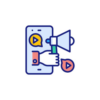 Vektör içinde canlı yayın simgesi. Logotype