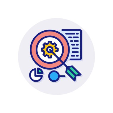 Hedef pazarlama simgesi vektörde. Logotype