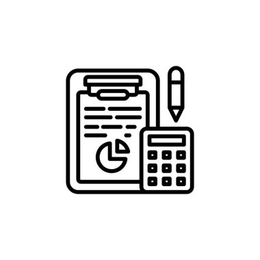 Bütçe Hesaplama simgesi vektörde. Logotype