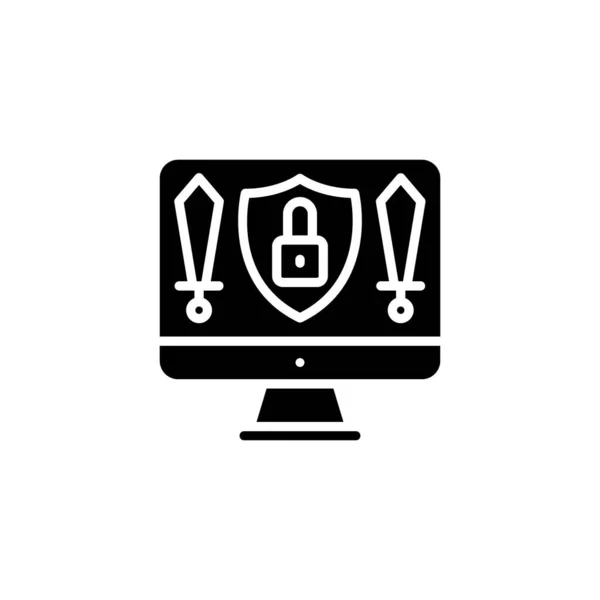 Icona Protezione Nel Vettore Logotipo — Vettoriale Stock