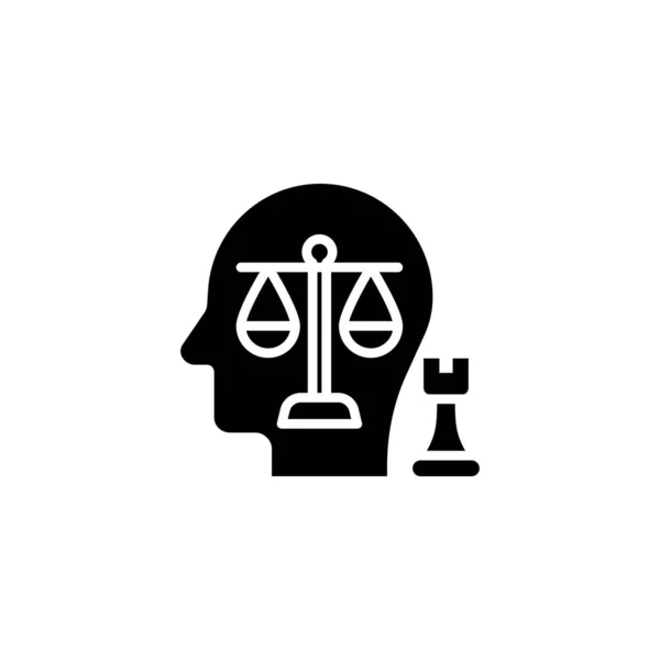 Icône Décision Stratégique Équilibre Dans Vecteur Logotype — Image vectorielle