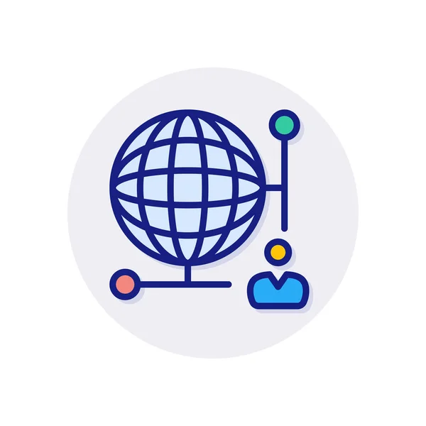 Icono Conexión Global Vector Logotipo — Archivo Imágenes Vectoriales