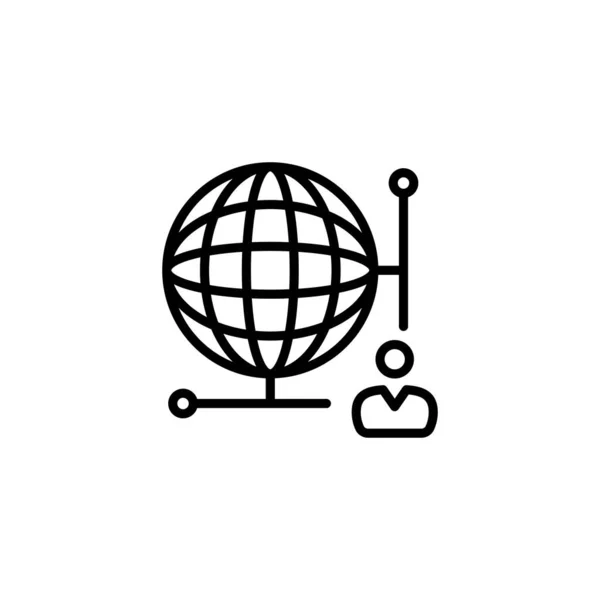 Ikona Global Connection Wektorem Identyfikator — Wektor stockowy