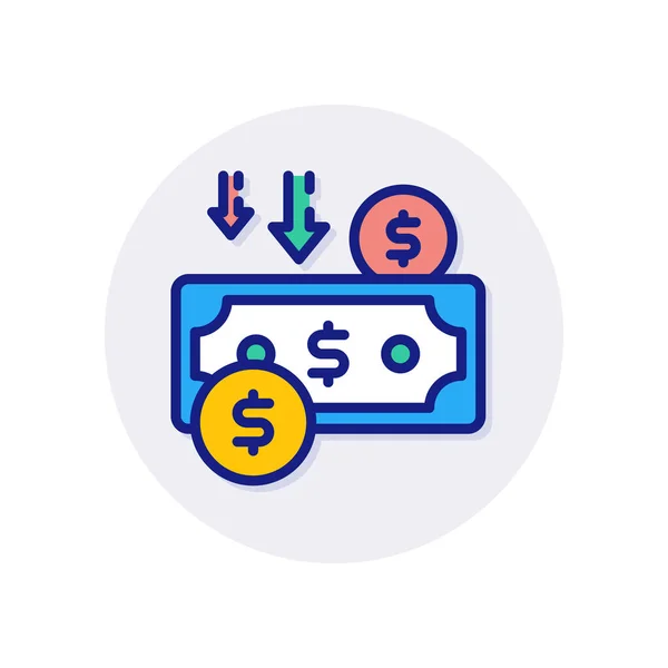 Budget Cuts Symbol Vektor Logotyp — Stockvektor