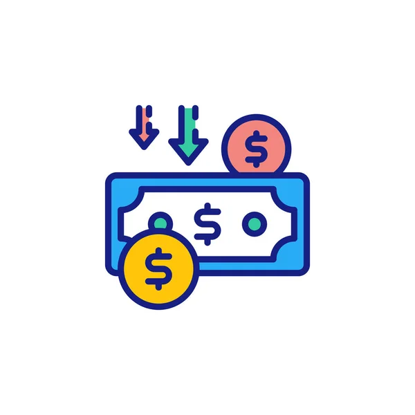 Иконка Сокращение Бюджета Векторе Логотип — стоковый вектор