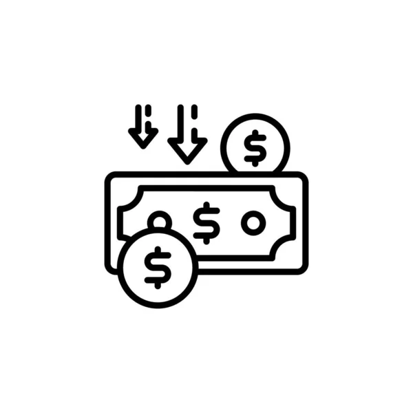 Icona Dei Tagli Budget Nel Vettore Logotipo — Vettoriale Stock