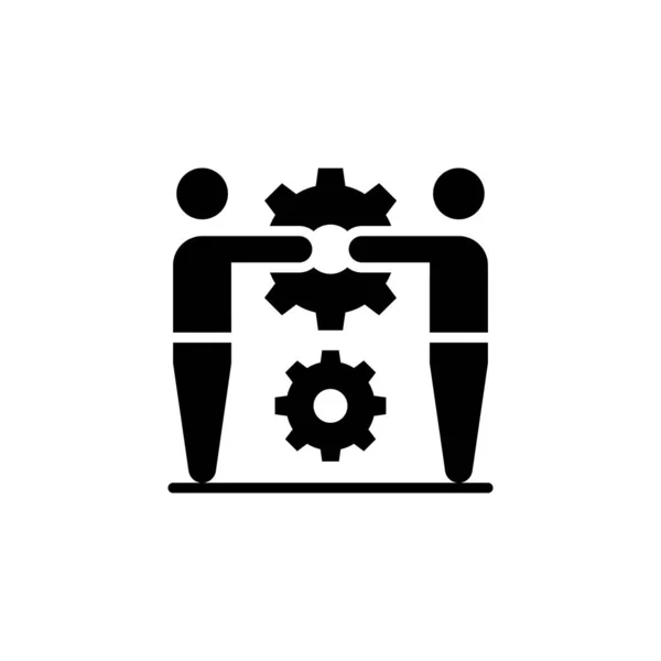 Trabalho Equipe Ícone Colaboração Vetor Logotipo — Vetor de Stock