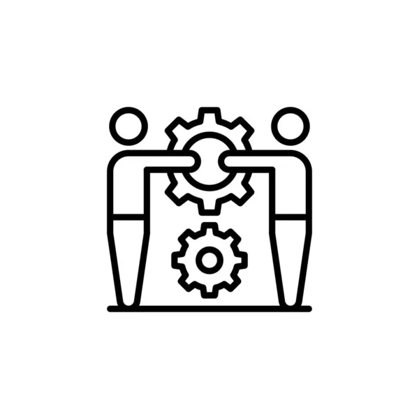 Trabalho Equipe Ícone Colaboração Vetor Logotipo — Vetor de Stock
