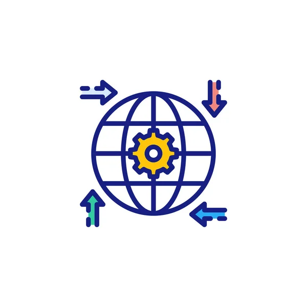 Icono Progreso Mundial Vector Logotipo — Archivo Imágenes Vectoriales