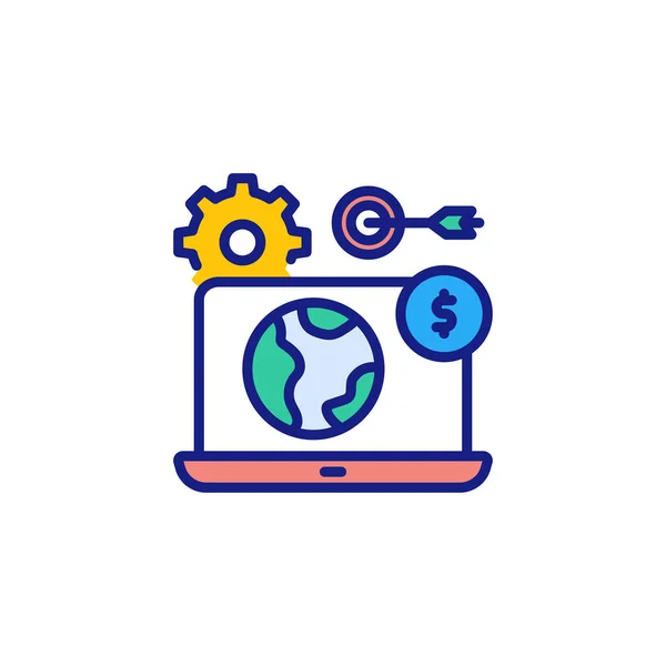 Online Business Symbol Vektor Logotyp — Stockvektor