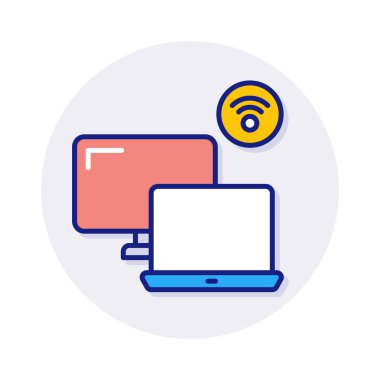 Çoklu Monitör simgesi vektör içinde. Logotype