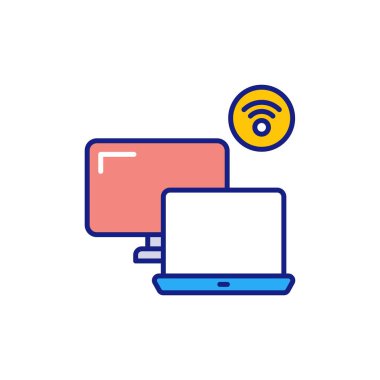 Çoklu Monitör simgesi vektör içinde. Logotype