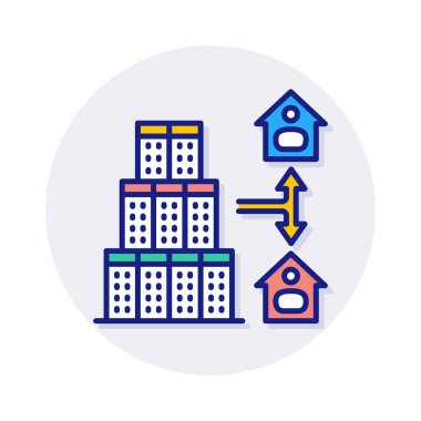 Ana Ofis simgesi ile vektör bağlantısı. Logotype