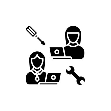 Takım İşbirliği Aracı simgesi vektörde. Logotype